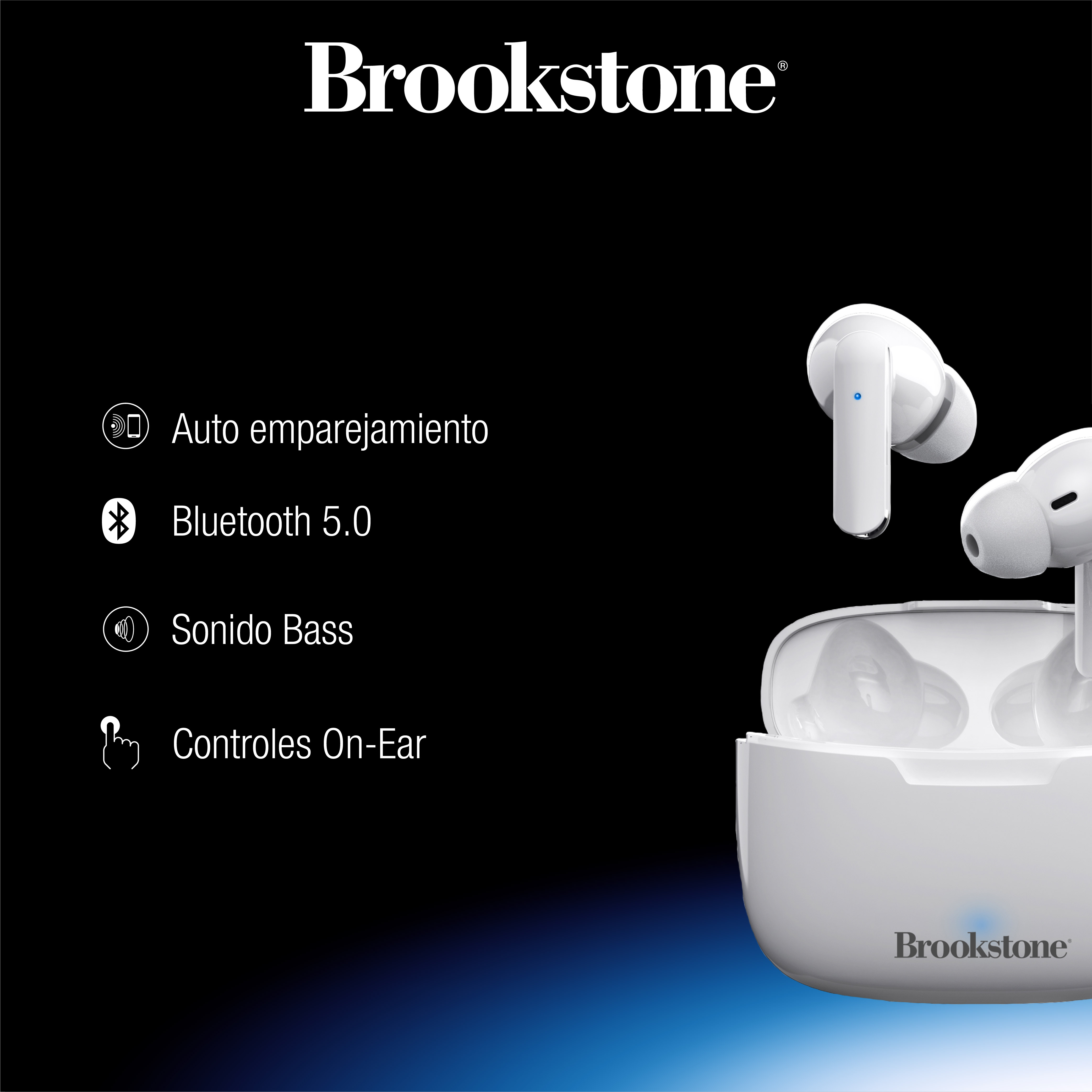 Earbuds Touch Pro White Brookstone